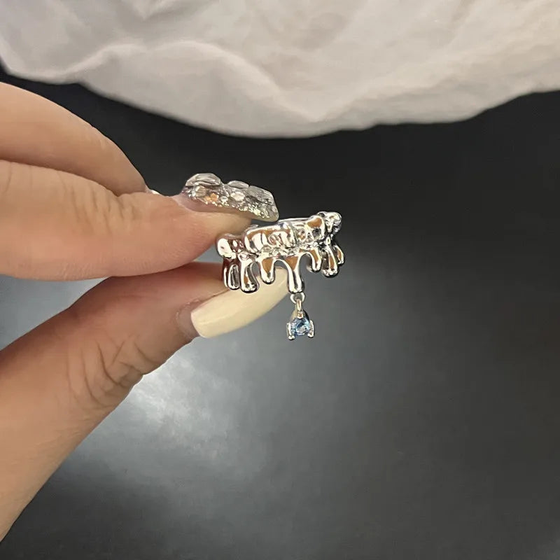 Colorful Stone Drip Rhinestone Gothic Ring