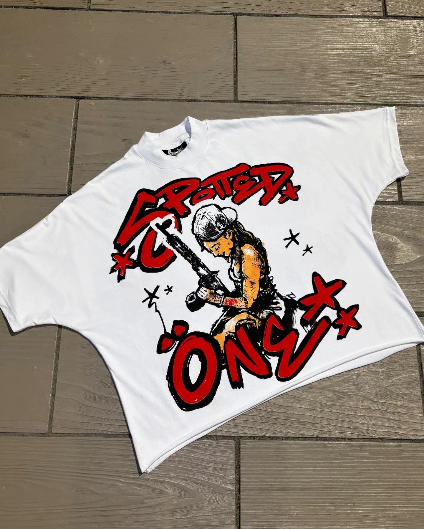 Retro Graphic Oversized Cotton T-shirt