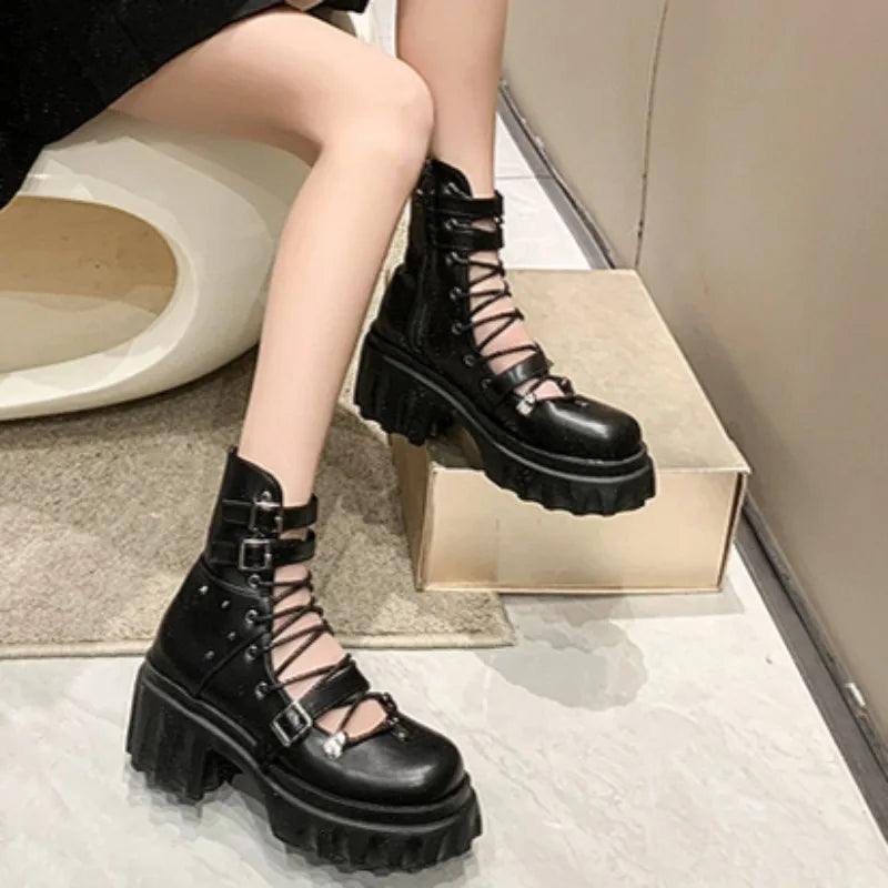PU Leather Gothic Rivet Sandal