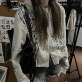 Gothic Cropped Double Zip Hoodie