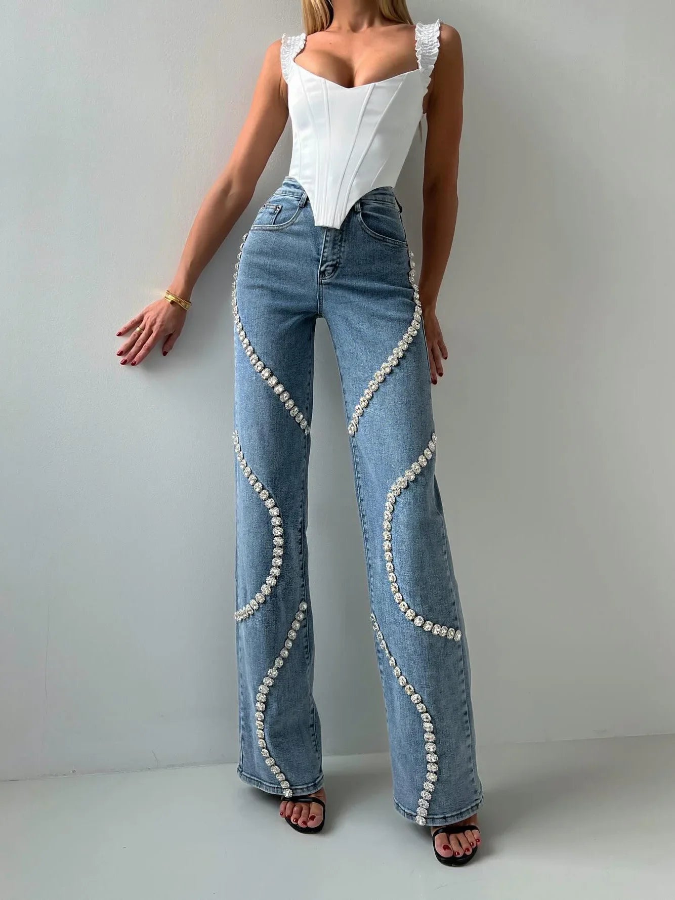 Rhinestone Gothic Loose Pant