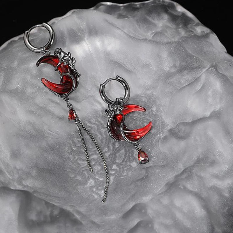 Gothic Black Skull Awl Rock Statement Earring