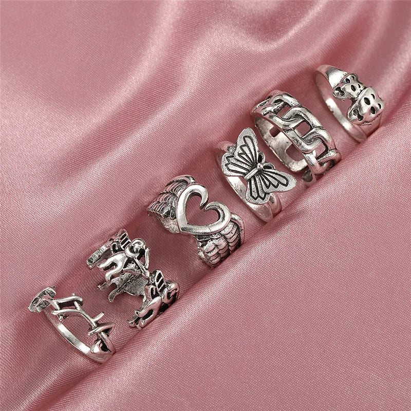 Gothic Heart Dice Spades Ace Ring