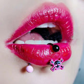 Pink Skeleton Anime Lip Stud