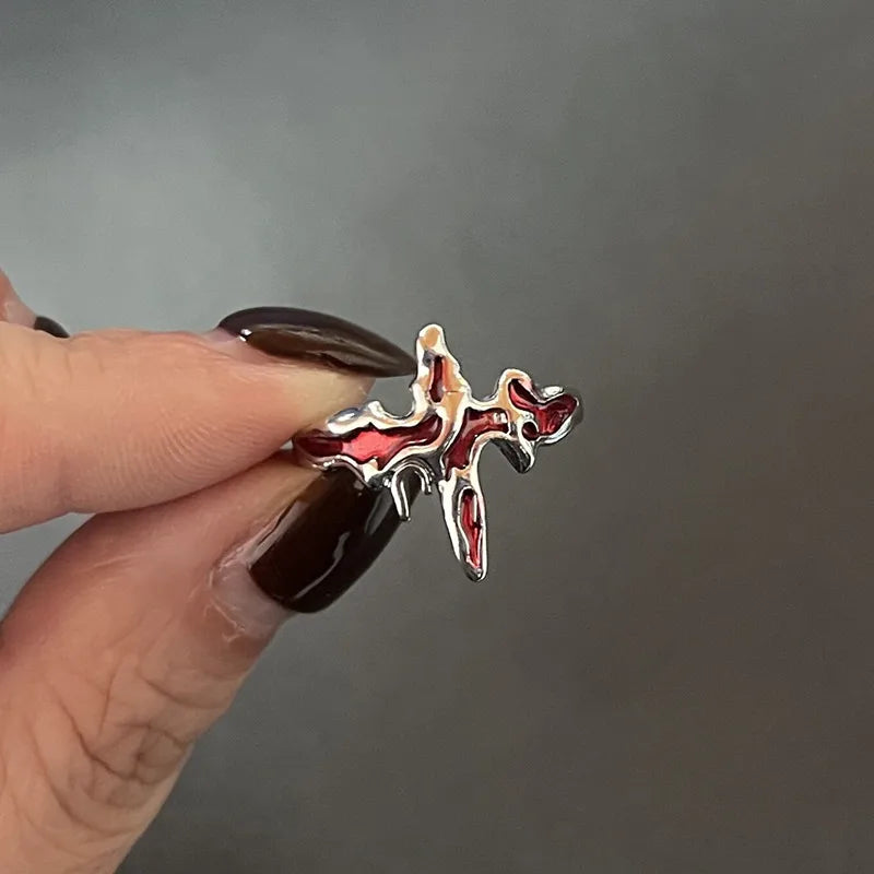 Kpop Goth Geometric Gothic Star Ring