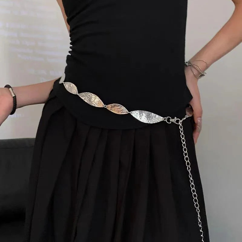 Silver Gothic Retro Waist Chain Belt