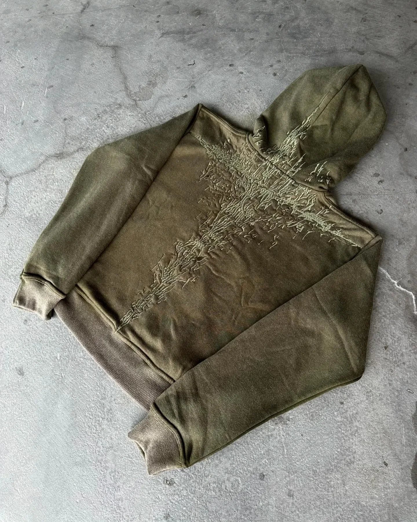 Gothic Embroidery Oversized Hoodie