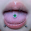 Punk White Porcelain Magic Eye Tongue Ring