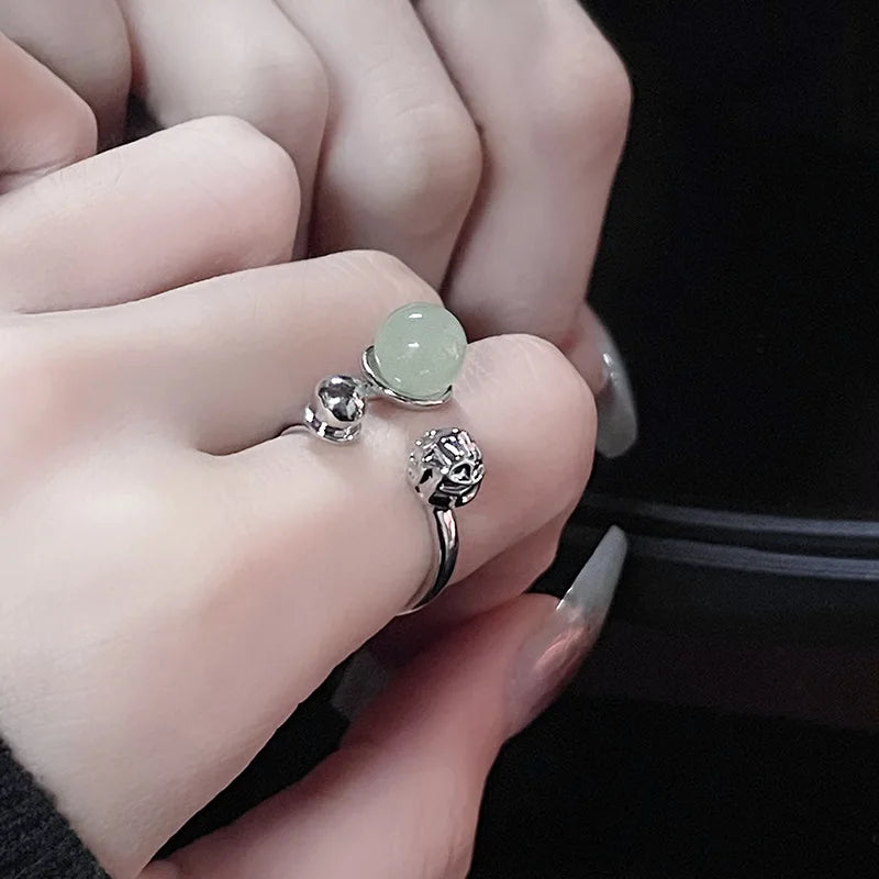 Y2K Gothic Irregular Stone Animal Ring