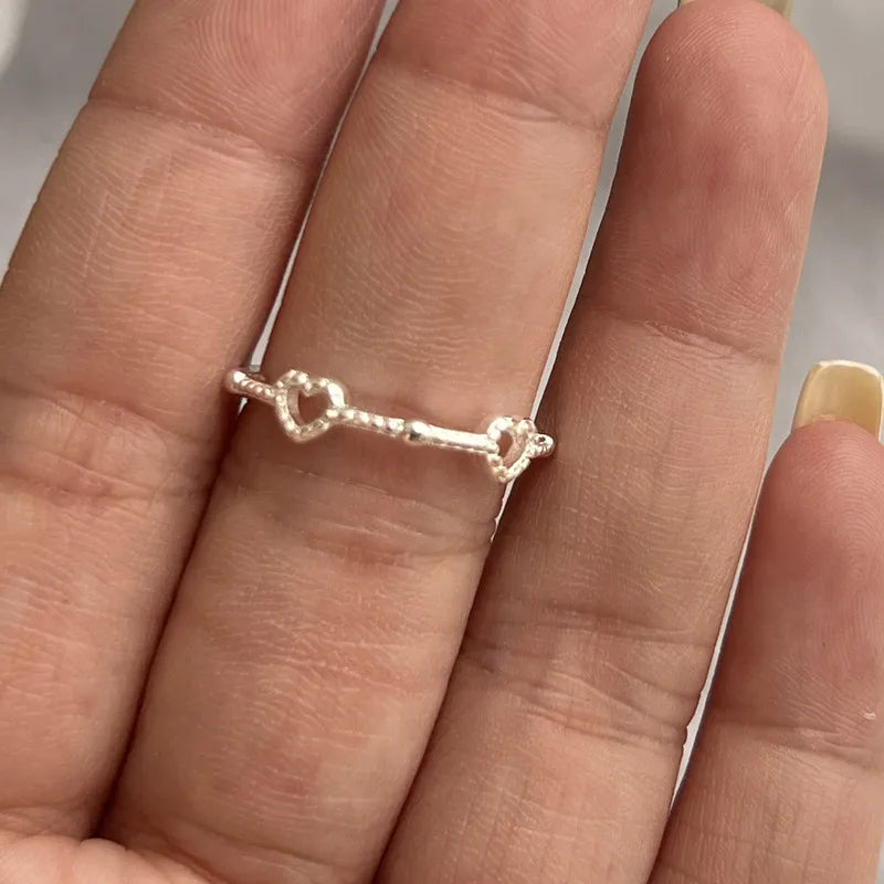 Y2K Crystal Heart Gothic Ring