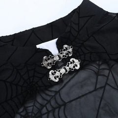 Goth Batwing Crop Mesh Top