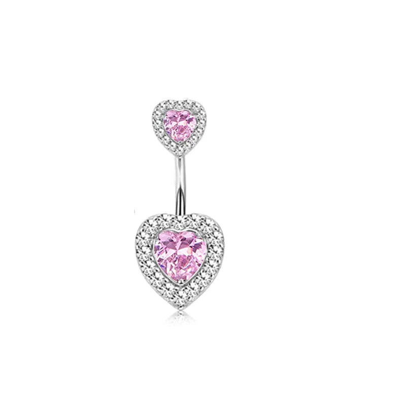 Butterfly Heart Dangle Gothic Belly Ring