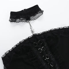 Lace Patchwork Strapless Corset