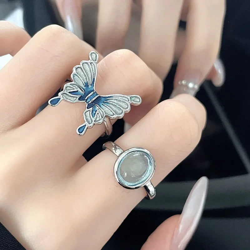 Colorful Stone Drip Rhinestone Gothic Ring