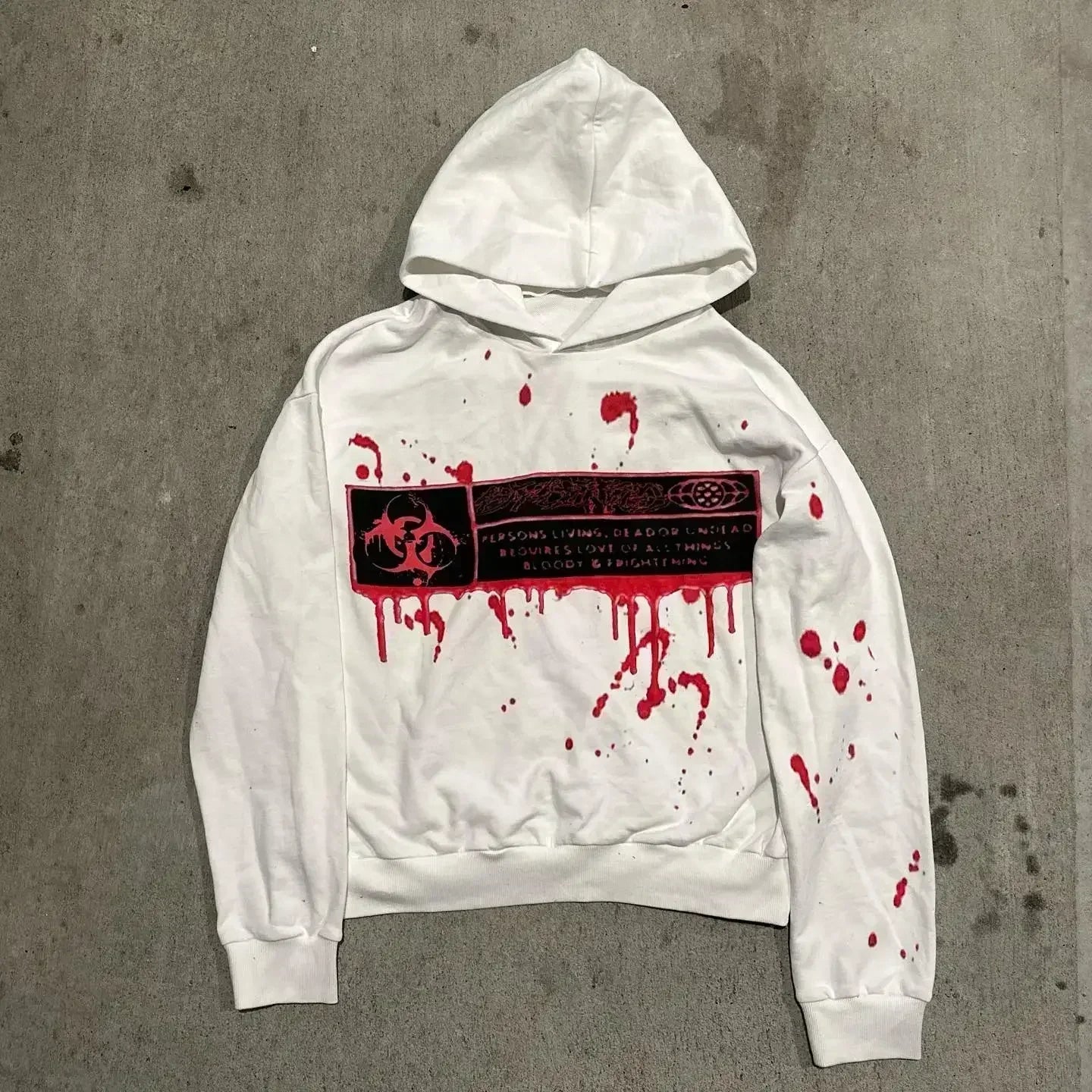 Gothic Print Oversized Hoodie