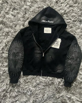 Gothic Zipper Spliced Retro Hoodie