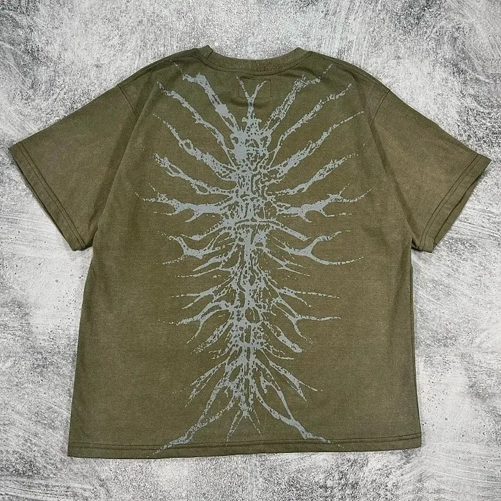 Artistic Print Loose Cotton T-shirt