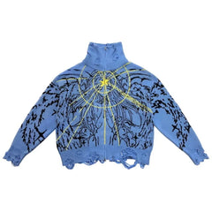 Y2K Angel Cartoon Print Zipper Coat