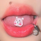 Pink Piggy Stainless Steel Resin Tongue Ring