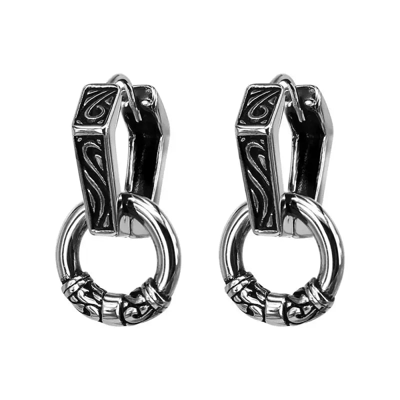 Gothic Black Skull Awl Rock Statement Earring