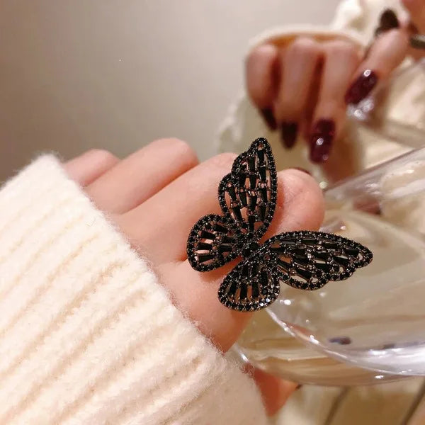 Large Butterfly Gothic Ring