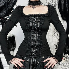 Dark Elegant Lace Blouse