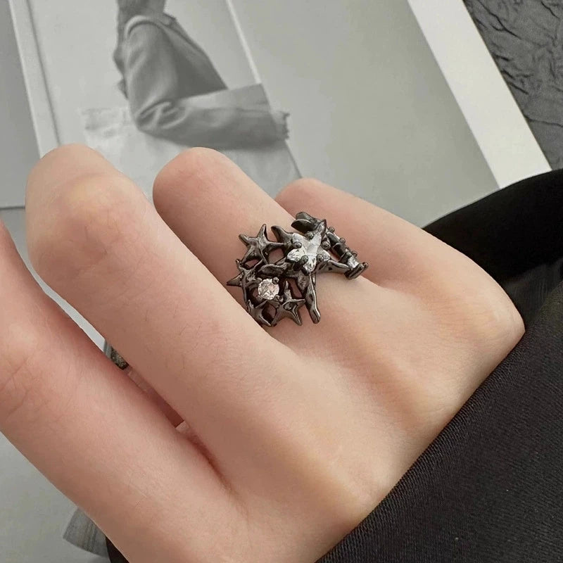 Star Shaped Gothic Zircon Ring