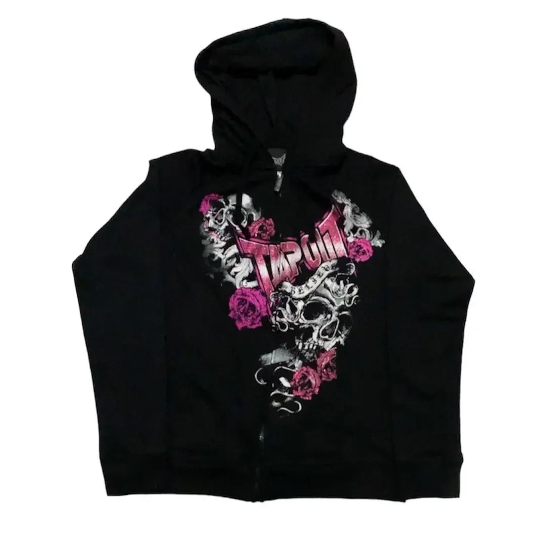 Y2K Gothic Printed Zipper Hoodie