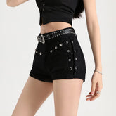 Vintage Gothic Rivet Denim Shorts