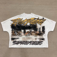 Retro Hip Hop Graphic Cotton T-shirt