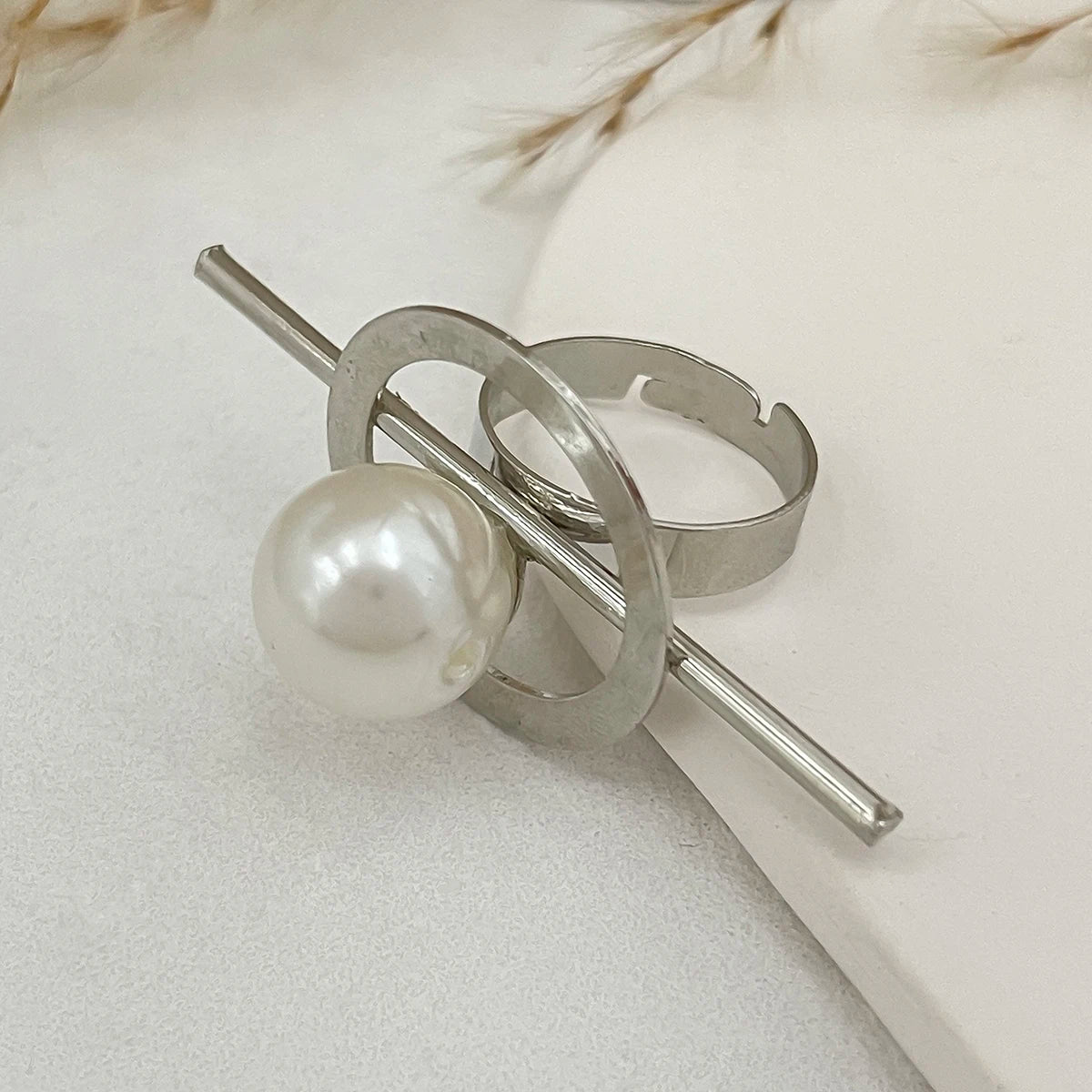 SHIXIN Vintage Silver Large Flower Gothic Ring