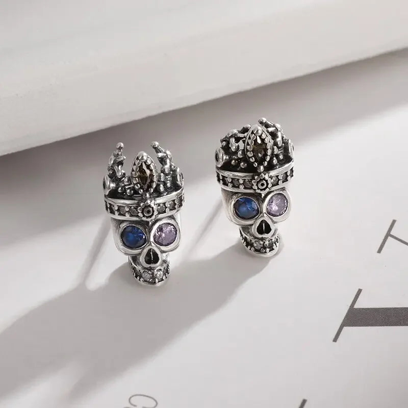 Gothic Black Skull Awl Rock Statement Earring