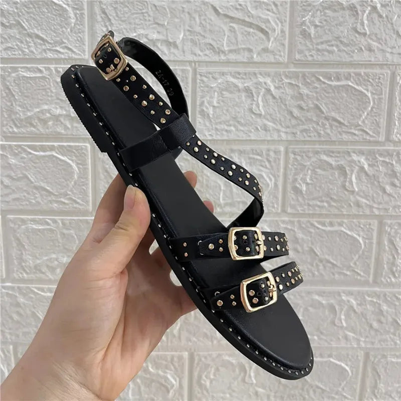 Fashion Rivet Strap Gothic Sandal