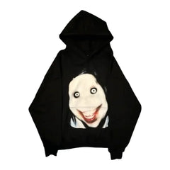 Gothic Print Oversized Hoodie
