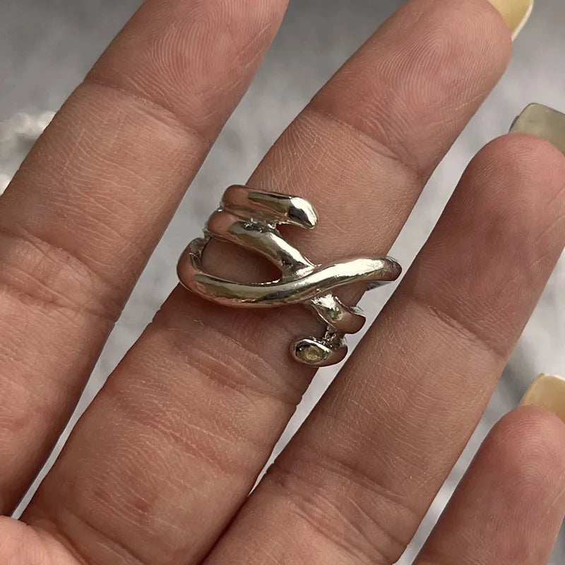Y2K Crystal Heart Gothic Ring