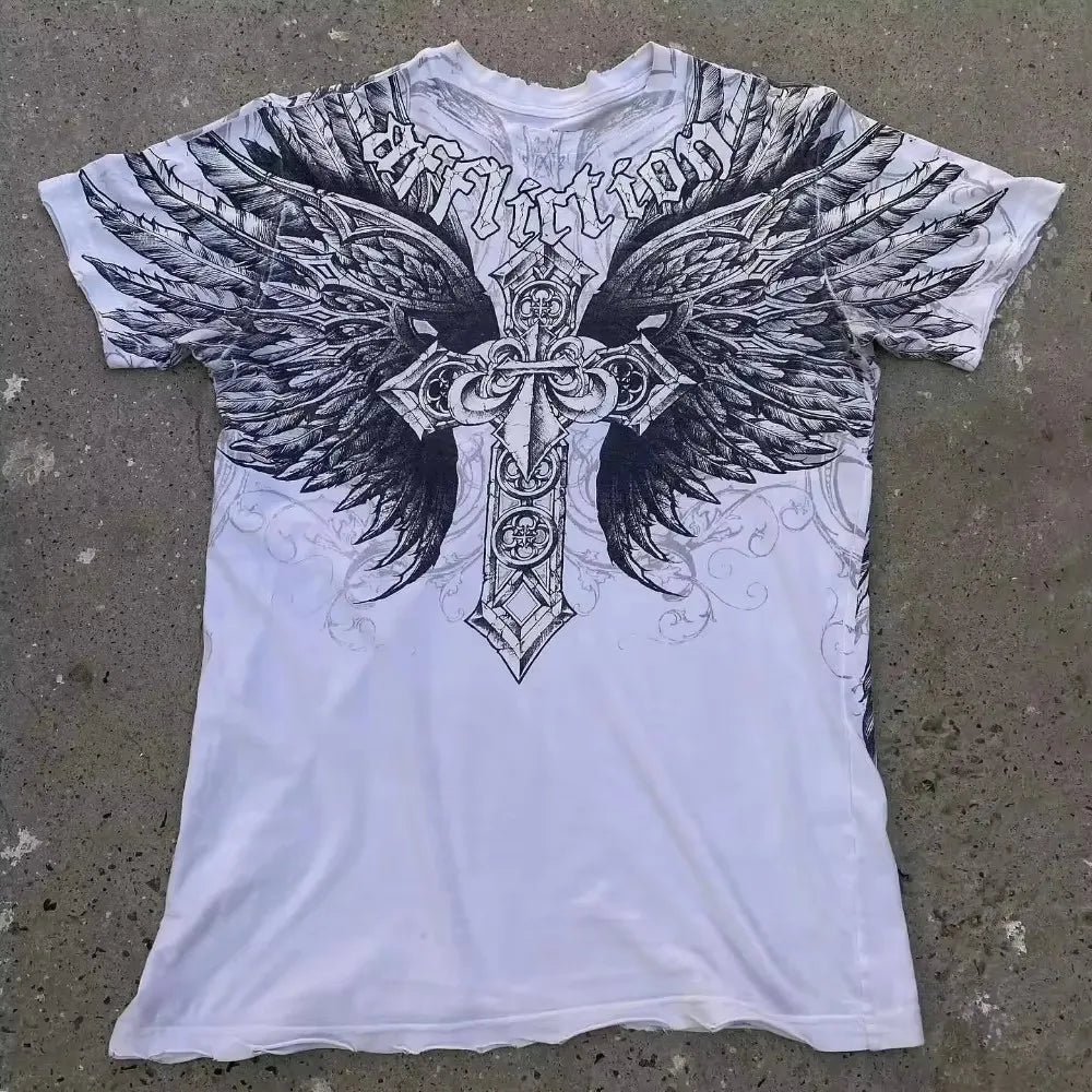 Skull Cross Print Graphic T-shirt