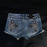 Pocket Embroidery Denim Short