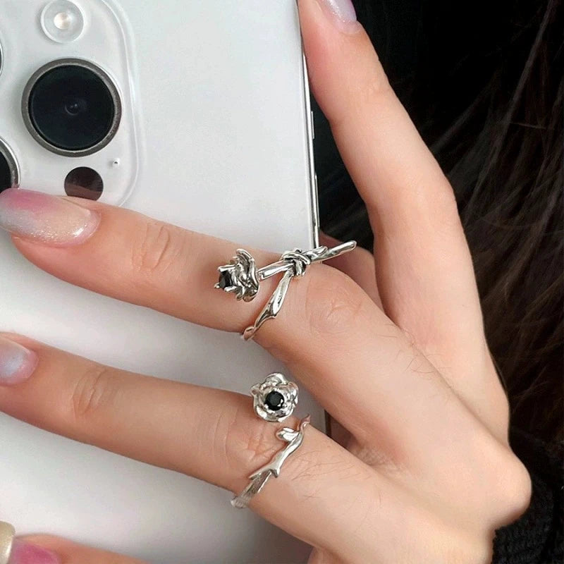 Thorn Rose Gothic Blossom Ring