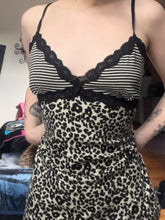 Striped Leopard Slim Backless Bow Crop Top