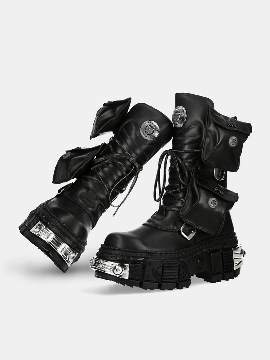 New Punk Platform Gothic Lace Up Boot
