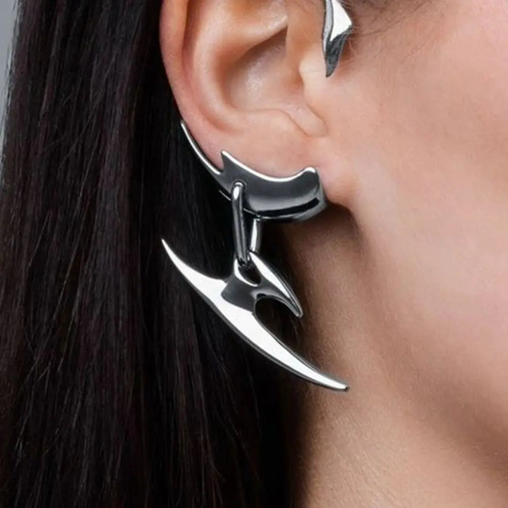 Vintage Cyberpunk Geometric Clip Earring