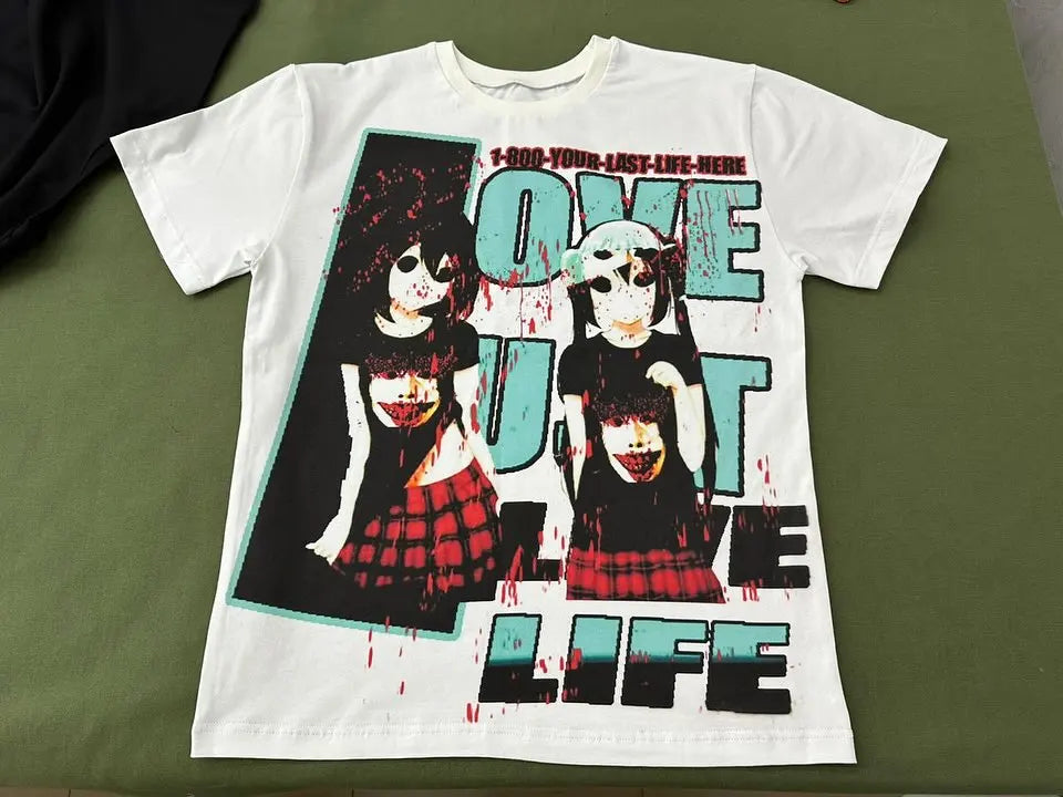 Gothic Abstract Graphic Cotton Oversized T-shirt