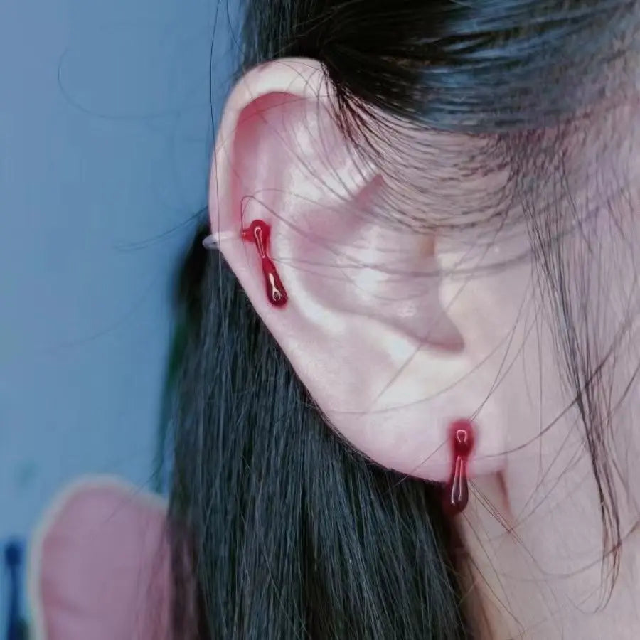 Dripping Blood Goth Party Stud Earring