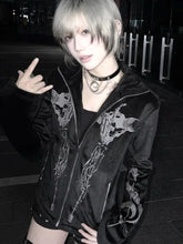 Printed Hooded Zipper Jacket