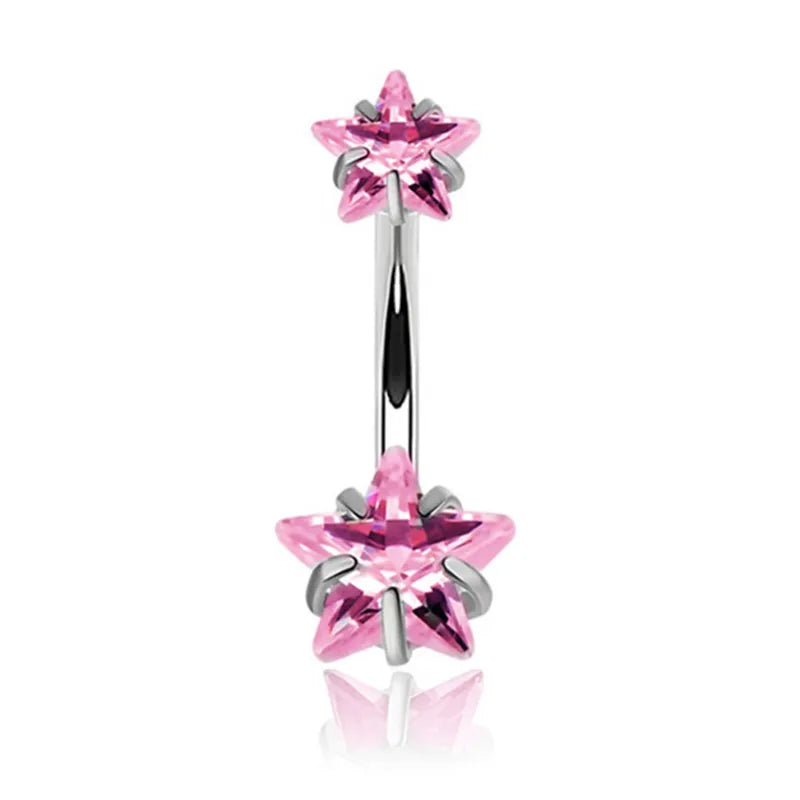 Heart Crystal Dangle Gothic Belly Ring