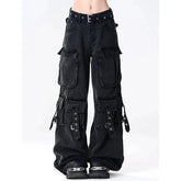 Black Cargo Pocket Pants