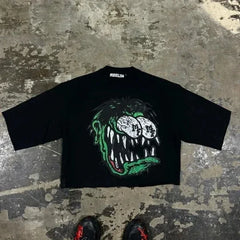 Retro Hip Hop Graphic Cotton T-shirt