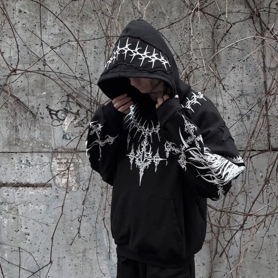 Harajuku Gothic Death Bone Hoodie
