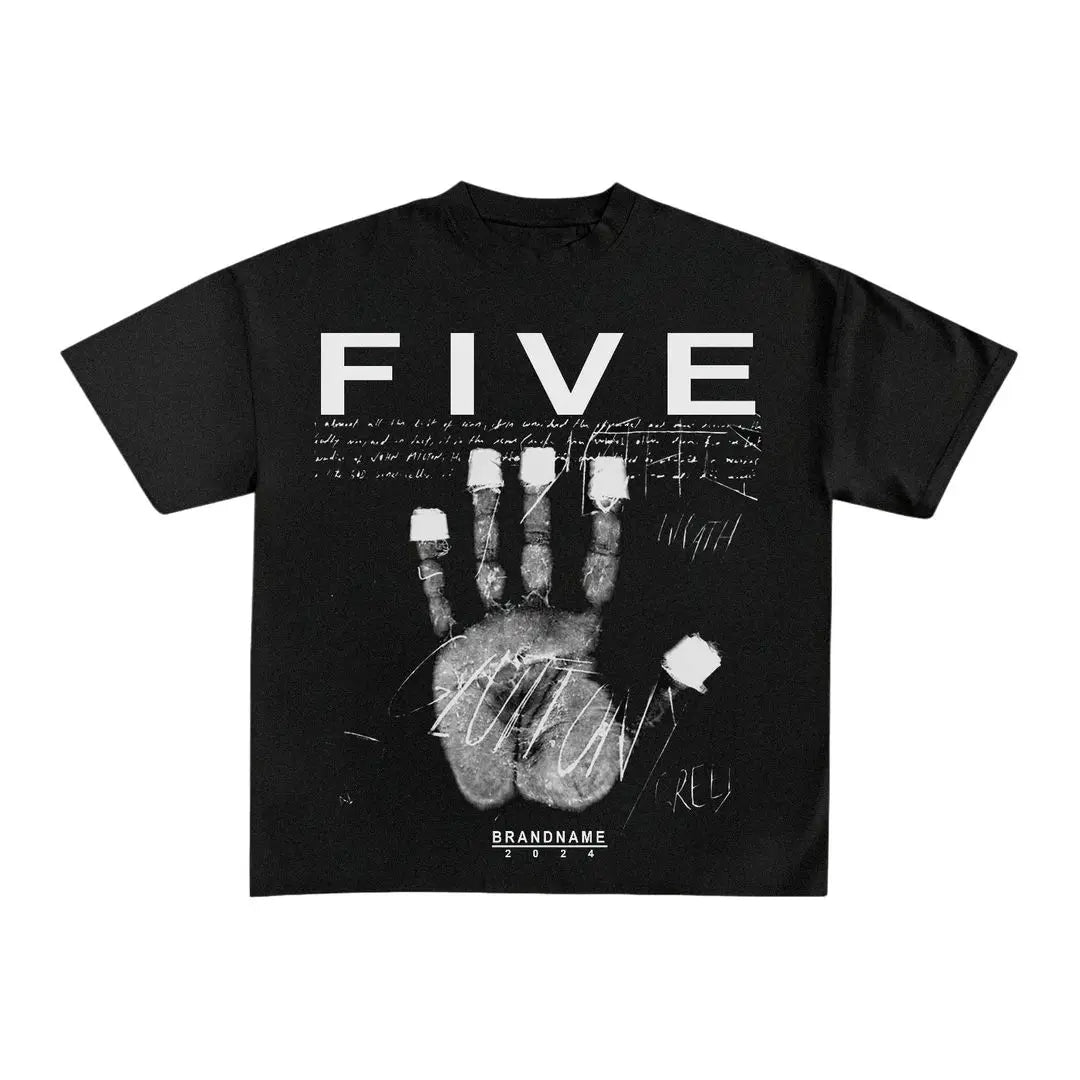 Hip Hop Cartoon Print Oversized Cotton T-shirt