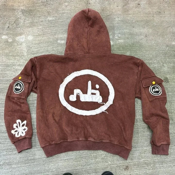 Gothic Flash Diamond Patch Hoodie